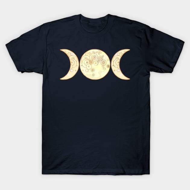 Triple Moon - Golden T-Shirt by Olooriel